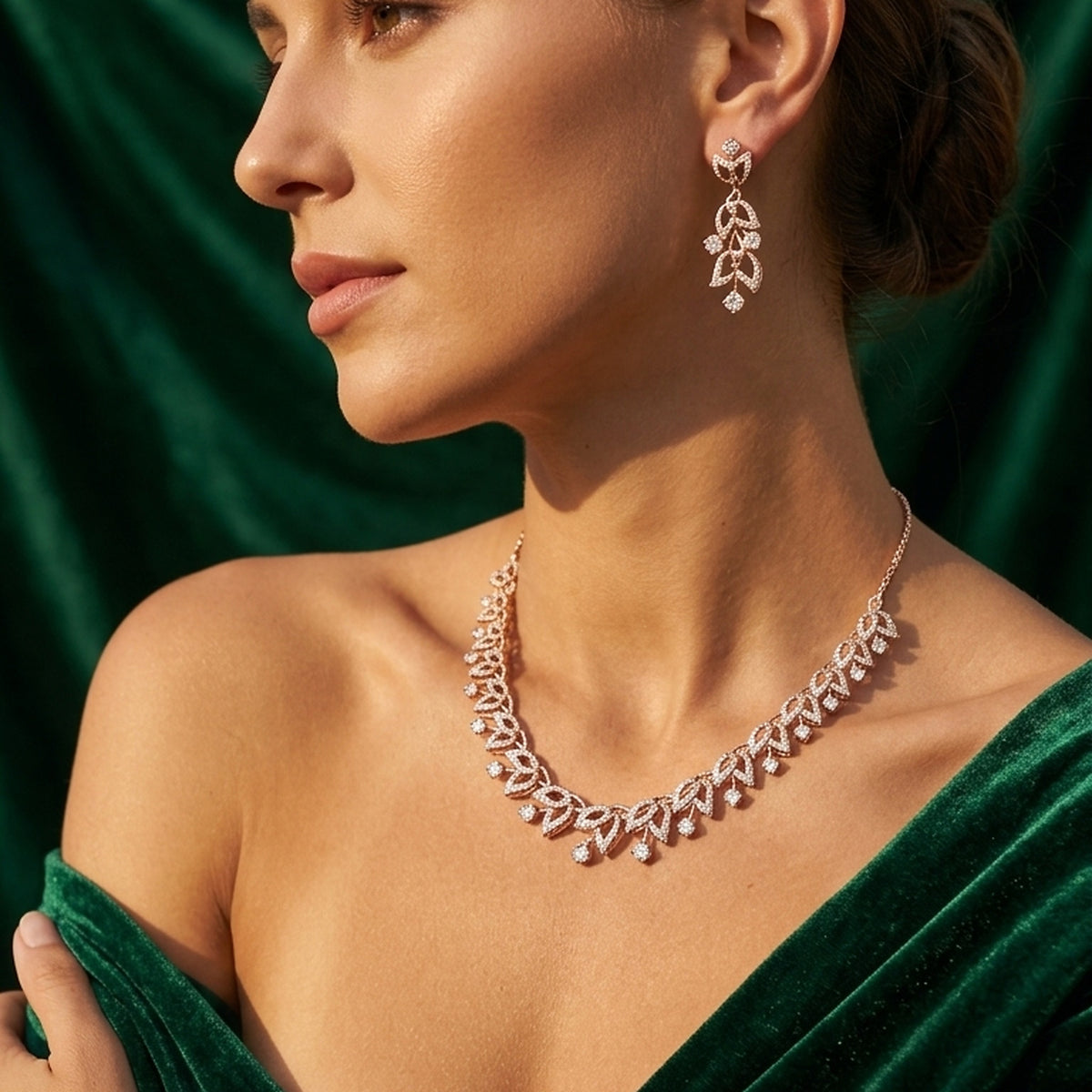 Laurel Vine Natural Diamond Necklace